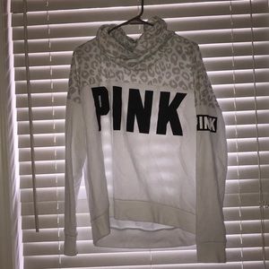 Cowl Neck Pink Hoodie